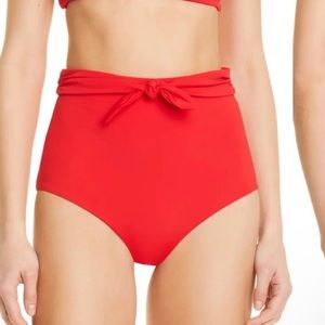 NWT Mara Hoffman Jay High Waist Bikini Bottoms XL Red Coat